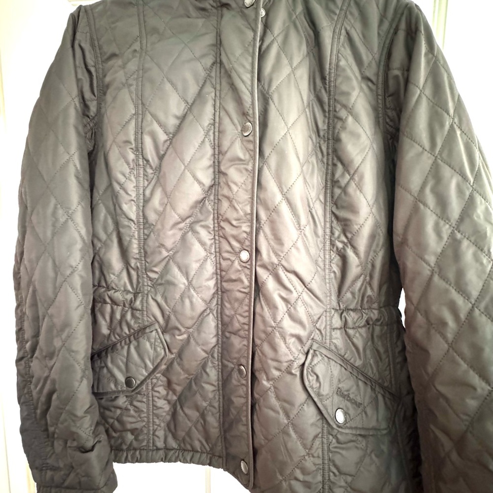 Barbour Women's Millfire Quilted Utility Jacket-Black with Detachable Hood US 14 - Picture 7 of 16